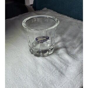 Vintage 24% Full Lead Crystal Votive Candle Holder Made in USA Heavy 2.75”